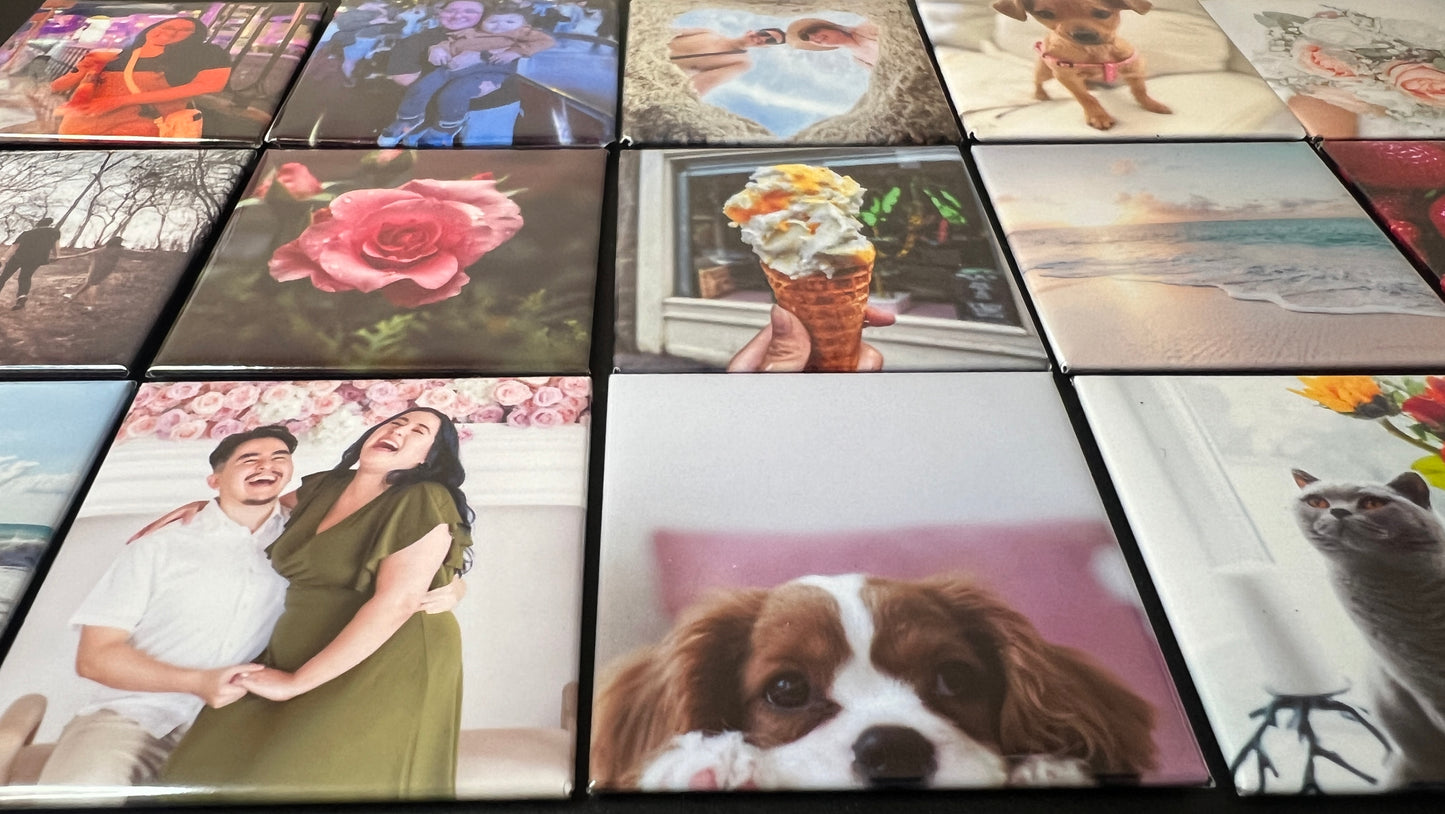 9 Custom Square Photo Magnets